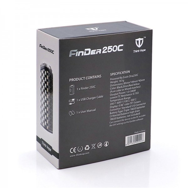 Think Vape Finder 300W TC Box Mod with Evolve DNA 250 Chip